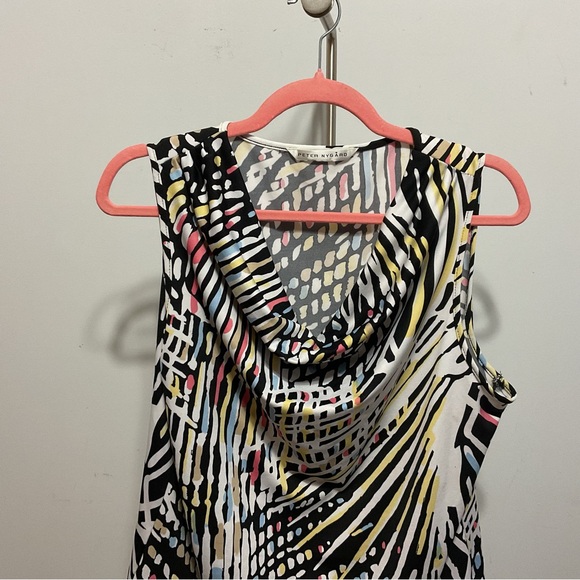 Peter Nygard Multicolor Geometric Collared Top Size L - Picture 3 of 7